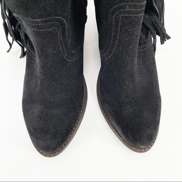 Steve Madden Faulkner Black Fringe Ankle Booties, Size 6 M - Picture 3 of 14